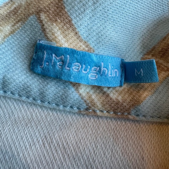 J. McLaughlin‎ Women's Sleeveless Blue Bamboo Lattice Print Collared Dress EUC M - Picture 3 of 9